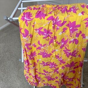 Jessica Simpson Yellow and Pink Floral Maxi Dress